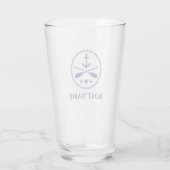 Ihr Boot oder Name Anchor & Oars Navy Blue Glas (Rückseite)