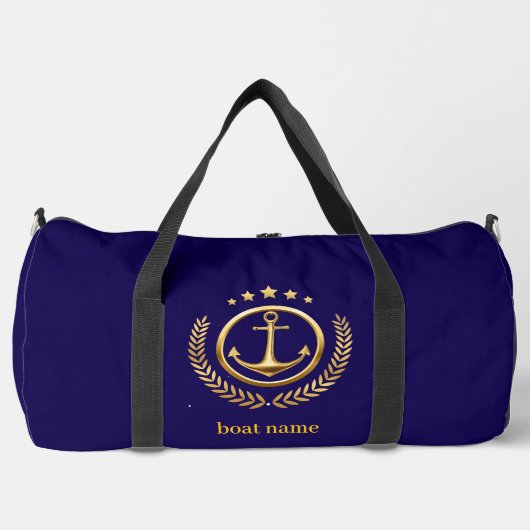 Ihr Boot oder Name Anker Navy Duffle Bag (Vorderseite)