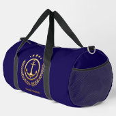 Ihr Boot oder Name Anker Navy Duffle Bag (Rechte Ecke)