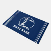 Ihr Boot oder Name Classic Nautical Lighthouse Fußmatte (Schrägansicht)