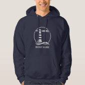 Ihr Boot oder Name mit dem Leuchtturm Nautic Hoodie (Vorderseite)