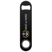 Ihr Bootname Anchor Gold Style Laurel Black Speed Flaschenöffner (Vorderseite)