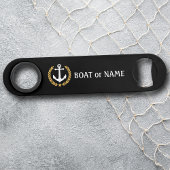 Ihr Bootname Anchor Gold Style Laurel Black Speed Flaschenöffner