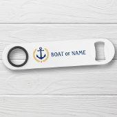 Ihr Bootname Anchor Gold Style Laurel White Speed Flaschenöffner