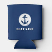 Ihr Bootname Anchor & Rope Navy Blau Dosenkühler (Rückseite)