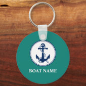 Ihr Bootname Anchor & Rope Schlüsselanhänger (Vorderseite)