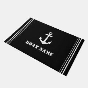 Ihr Bootname Anker Chor Schwarz Fußmatte