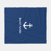 Ihr Bootname Ankerblau Fleecedecke (Vorderseite (Horizontal))