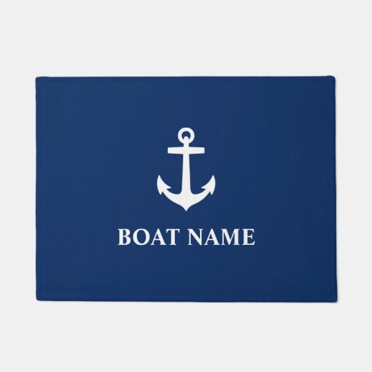 Ihr Bootname Ankerblau Fußmatte (Vorderseite)
