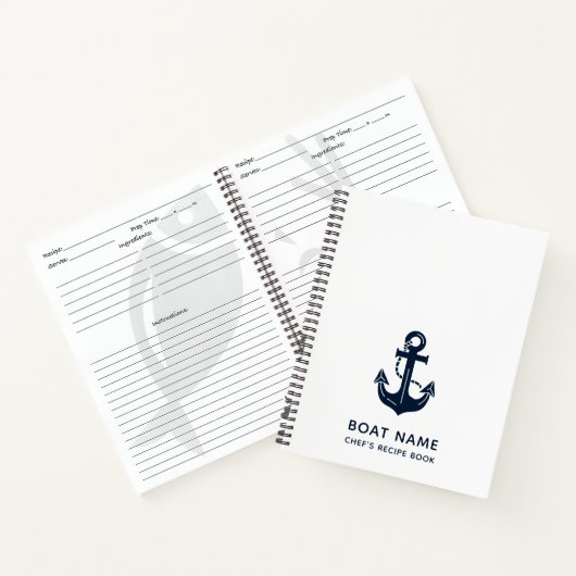 Ihr Bootname Ankerblau Notizblock (Innenseite)