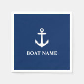 Ihr Bootname Ankerblau Serviette (Vorderseite)