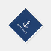 Ihr Bootname Ankerblau Serviette (Ecke)