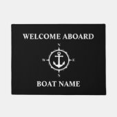 Ihr Bootname Compass Anker Schwarz Willkommen an B Fußmatte (Vorderseite)