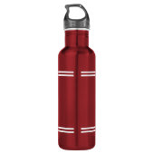 Ihr Bootname Leuchtturm White Striped Red Edelstahlflasche (Rückseite)