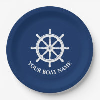 Ihr Bootname oder Ihr Text Ships Wheel Helm