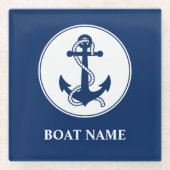 Ihr Bootname Rope & Anchor Premium Untersetzer (Vorderseite)
