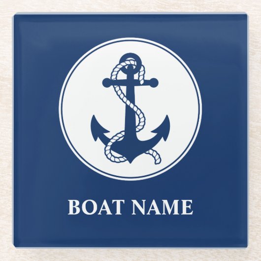 Ihr Bootname Rope & Anchor Premium Untersetzer (Vorderseite)