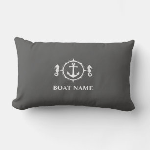 Ihr Bootname Seepferd Anchor Gray sh0a Kissen Für Draußen