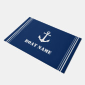 Ihr Bootname Vintag Anchor Navy Blue Entryway Fußmatte (Schrägansicht)