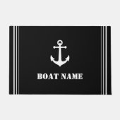 Ihr Bootname Vintag Anker Moderner Schwarz Fußmatte (Vorderseite)