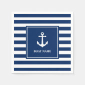 Ihr Bootname | Vintager Wasseranker gestrichen Serviette (Vorderseite)
