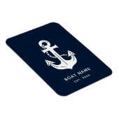 Ihr Bootsname Anchor Blue  Magnet (Rechte Seite)