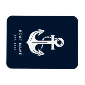 Ihr Bootsname Anchor Blue  Magnet (Horizontal)