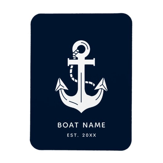 Ihr Bootsname Anchor Blue  Magnet (Vertikal)