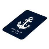 Ihr Bootsname Anchor Blue  Magnet (Linke Seite)