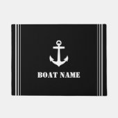 Ihr Bootsname Anchor Chic Black Fußmatte (Vorderseite)