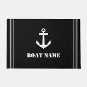 Ihr Bootsname Anchor Chic Black Fußmatte (Vorderseite)