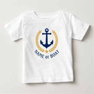 Ihr Bootsname Anchor Gold Laurel Verlasse Star Baby T-shirt