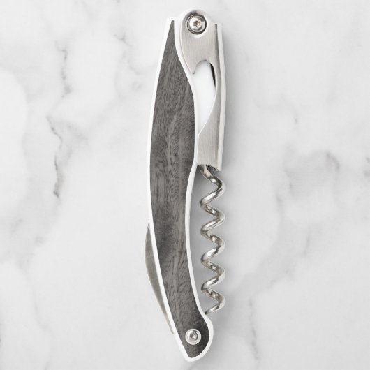 Ihr Bootsname Anchor Grauer Holzstil Kellnermesser (Rückseite)