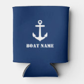 Ihr Bootsname Anchor Navy Blue Dosenkühler (Vorderseite)