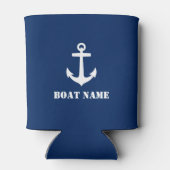 Ihr Bootsname Anchor Navy Blue Dosenkühler (Rückseite)