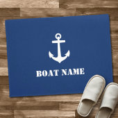 Ihr Bootsname Anchor Navy Blue Fußmatte