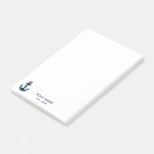 Ihr Bootsname Anker Blau Post-it Klebezettel (angewinkelt)