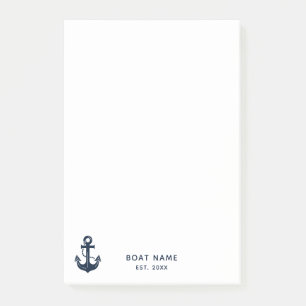 Ihr Bootsname Anker Blau Post-it Klebezettel