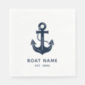 Ihr Bootsname Anker Blau Serviette (Vorderseite)
