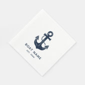 Ihr Bootsname Anker Blau Serviette (Ecke)