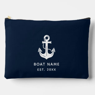 Ihr Bootsname Anker Blau Zubehörtasche