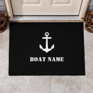 Ihr Bootsname Anker Schwarz Fußmatte