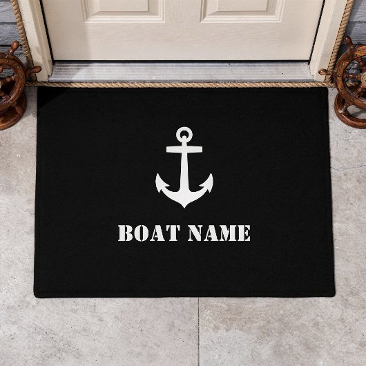 Ihr Bootsname Anker Schwarz Fußmatte