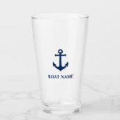Ihr Bootsname Blue Classic Ball Anker Glas (Vorderseite)