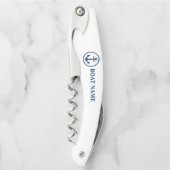 Ihr Bootsname Classic Sea Anchor auf Weiß Kellnermesser (Vorderseite)