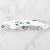 Ihr Bootsname Classic Sea Anchor auf Weiß Kellnermesser (Vorderseite)