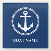 Ihr Bootsname Classic Sea Anchor Premium Untersetz Glasuntersetzer (Vorderseite)