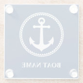Ihr Bootsname Classic Sea Anchor Premium Untersetz Glasuntersetzer (Rückseite)
