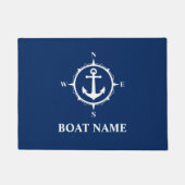 Ihr Bootsname Compass Anchor Blau Fußmatte (Vorderseite)