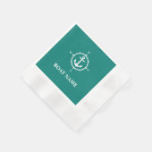 Ihr Bootsname Compass Anchor Cocktail Serviette (Ecke)